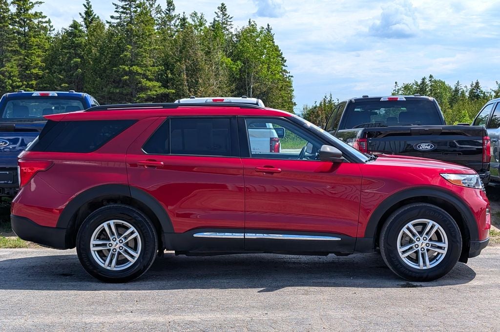 2022 Ford Explorer XLT in Red Metallic — front three-quarter view